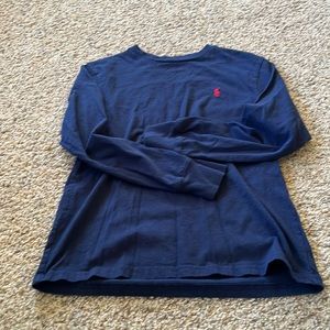 Navy blue Polo. Long sleeve tee. Medium 10/12